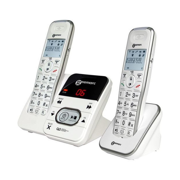 Pack Duo Téléphones Geemarc Sans-Fil Amplidect 295 avec répondeur