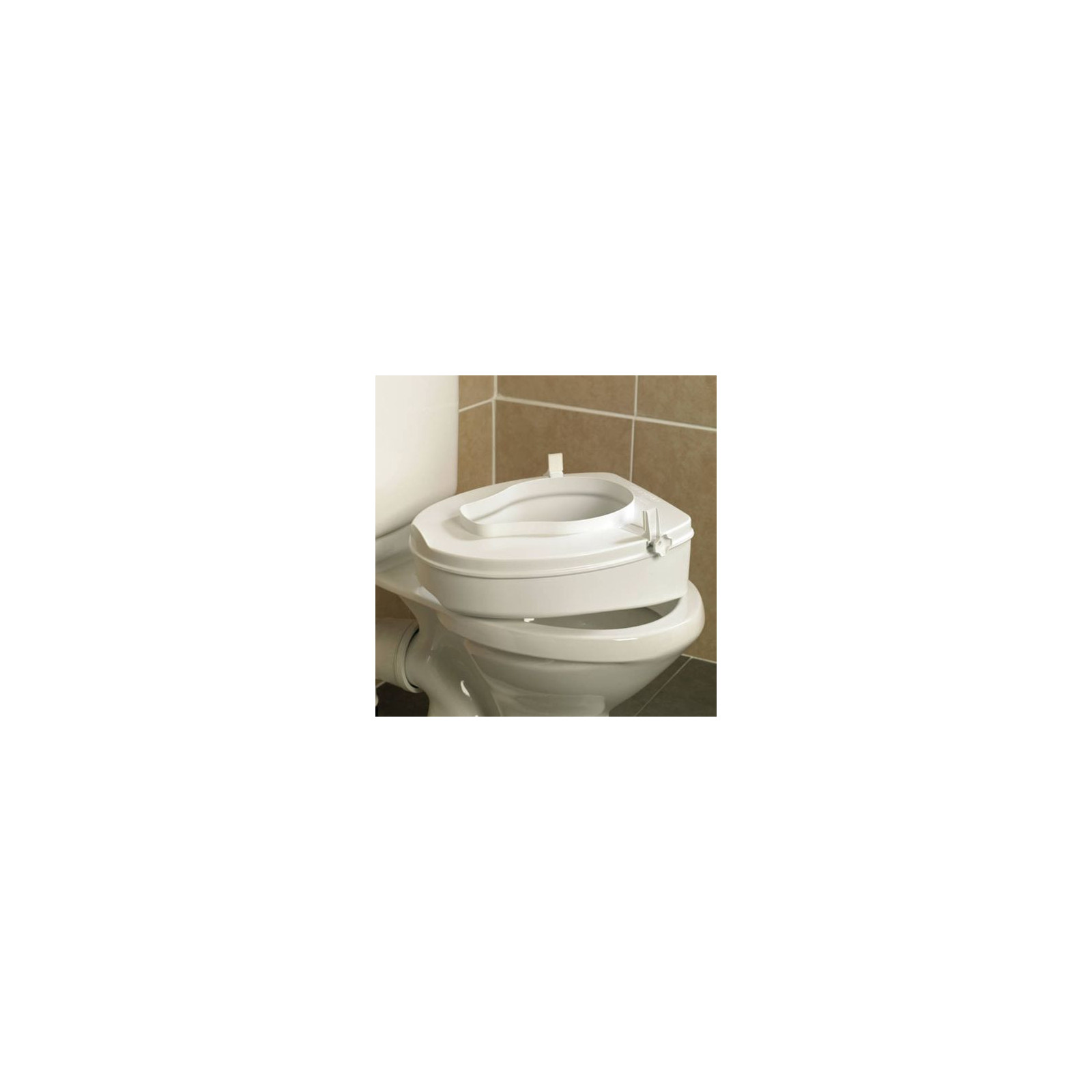 Rehausseur wc avec accoudoirs rehausse la cuvette de 12,5 cm Primo Vendu  chez confort médical santé 34600 Bédarieux.