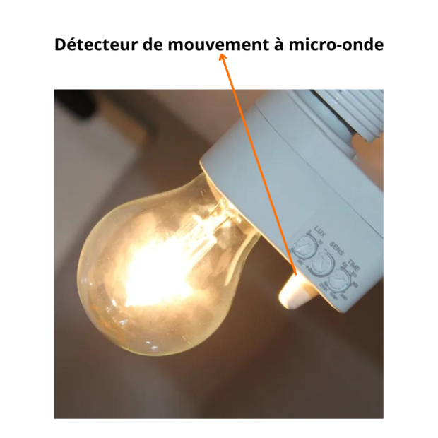Douille électrique à détection de mouvement à micro-onde