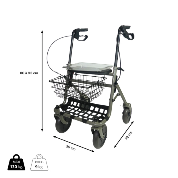 Dimensions Rollator 4 roues Primo