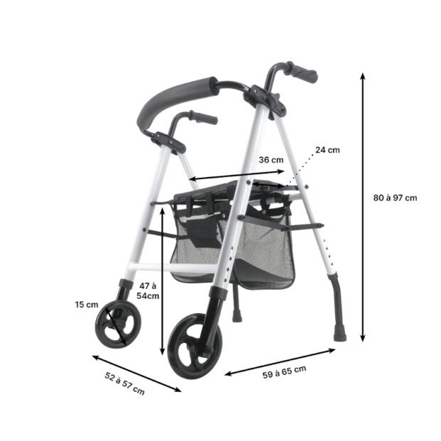 Dimensions Rollator 2 roues Neo Classic