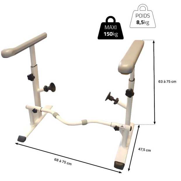 dimensions accoudoirs de toilettes anti-chute