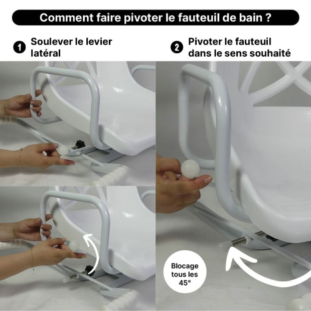 comment faire pivoter le fauteuil de bain