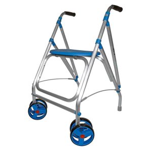 Rollator 2 roues pivotantes Ara D coloris bleu avec poignées ergonomiques réglables en hauteur